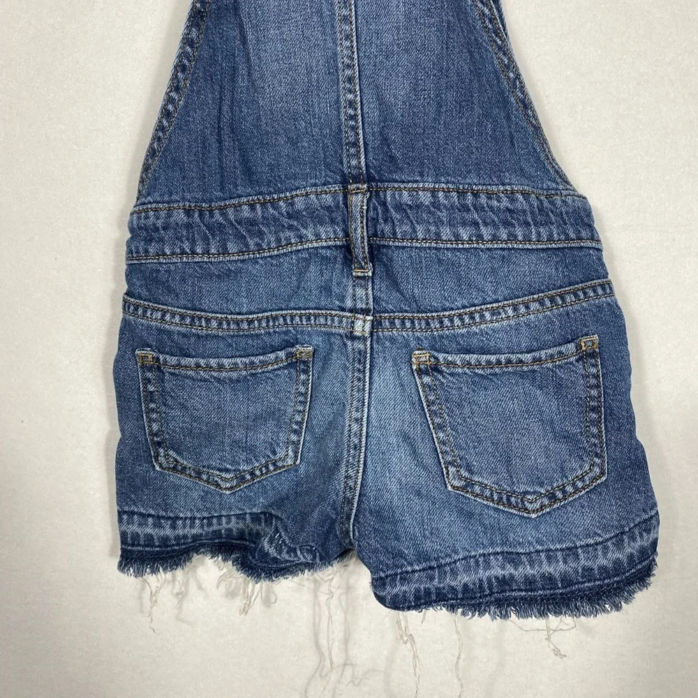 GAP Classic Blue Toddler Overalls shorts raw hem size XS